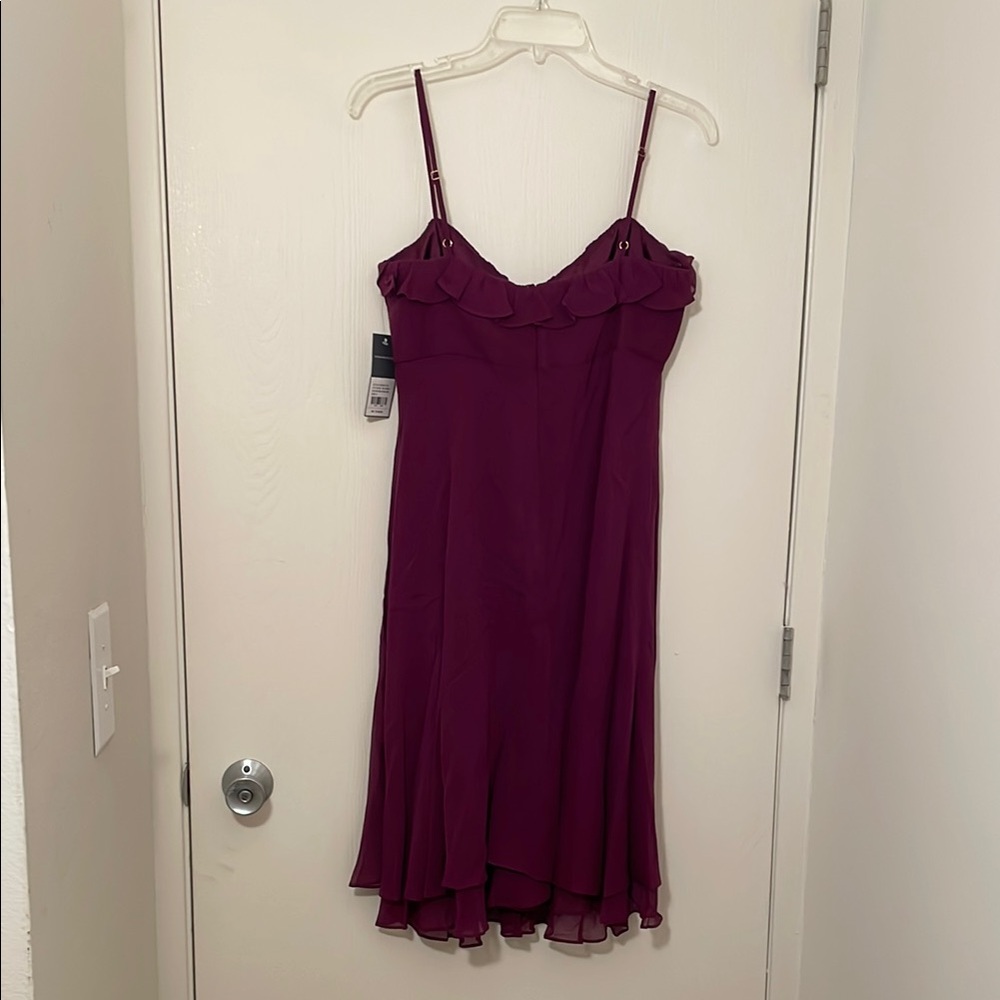 Donna Ricco Purple Ruffle Dress